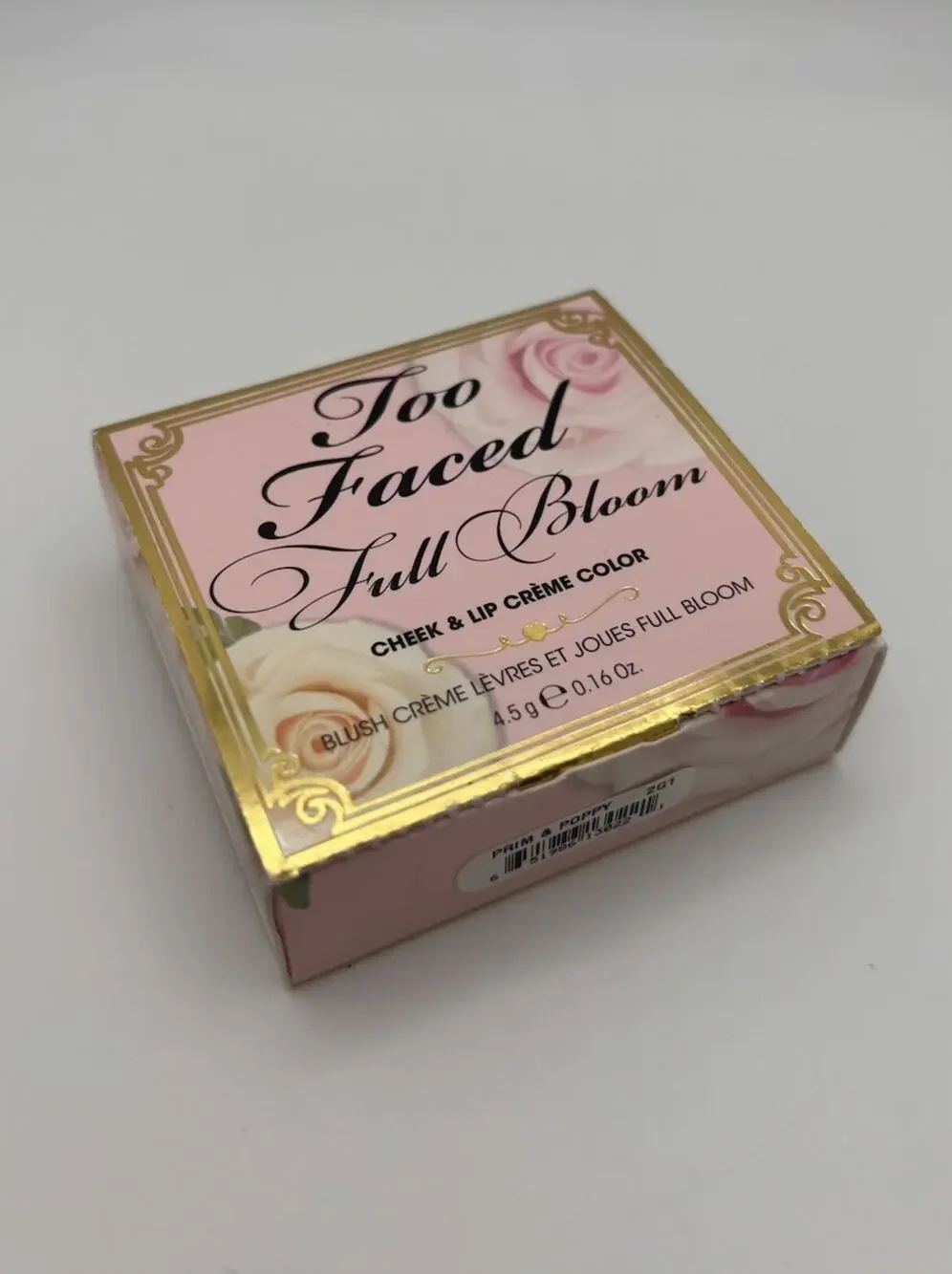 New In Box Too Faced Full Bloom Cheek & Lip Creme Color PRIM & POPPY